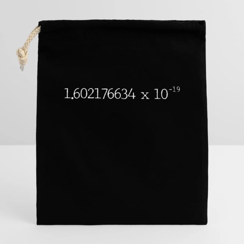 elementary charge e Closable cotton gift bag (14x20cm)