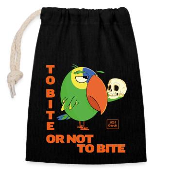 Picorer ou ne pas picorer - Sac cadeau en coton avec cordon (14 x 20 cm) - noir - Devant
