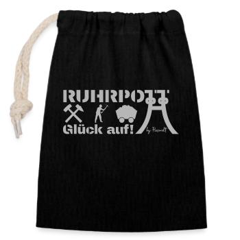 Ruhrpott-Design par Pioswelt - Sac cadeau en coton avec cordon (14 x 20 cm) - noir - Devant