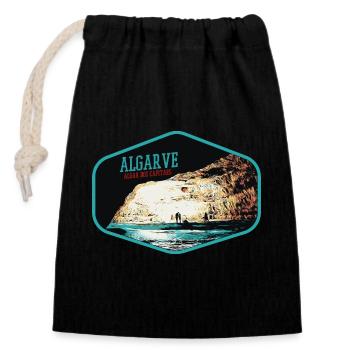 Algar dos Capitaes Cave, Lagoa, Algarve - Closable cotton gift bag (14x20cm) - black - Front