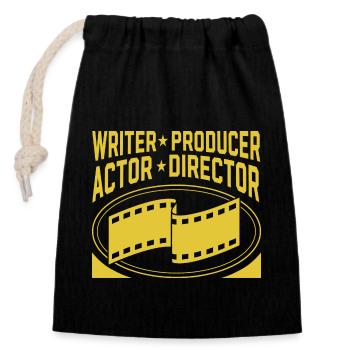 Réalisateur Equipe de tournage Scénariste Producteur Acteur - Sac cadeau en coton avec cordon (14 x 20 cm) - noir - Devant