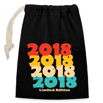 2018: Limited Edition - 6th Anniversary - Closable cotton gift bag (14x20cm) - black - Front