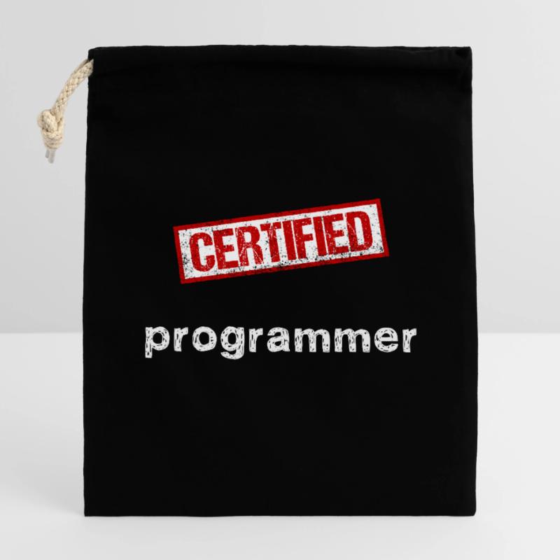 Programmeur Sac cadeau en coton avec cordon (14 x 20 cm)