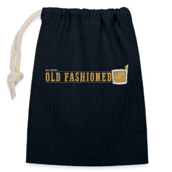 Kann Old Fashioned Design lustig enthalten - Verschließbarer Geschenkbeutel aus Baumwolle (14x20cm) - Navy - Vorne