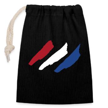 Pays-Bas - Sac cadeau en coton avec cordon (14 x 20 cm) - noir - Devant