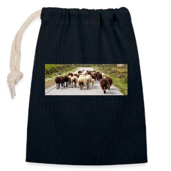 Chèvre de montagne dans le parc national Parc de l’île de Kos - Sac cadeau en coton avec cordon (14 x 20 cm) - bleu marine - Devant