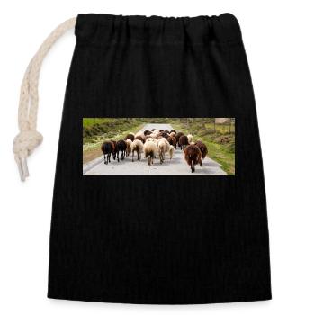 Mountain Goat in the national park Park Kos Island - Closable cotton gift bag (14x20cm) - black - Front