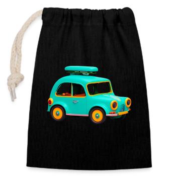 off on holiday - Closable cotton gift bag (14x20cm) - black - Front