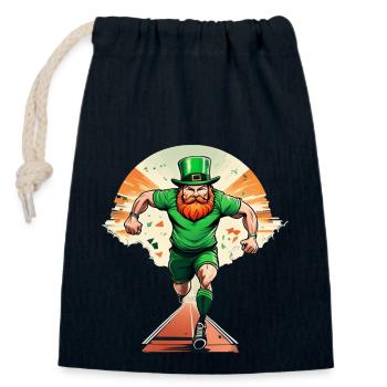 Shamrock de la Saint-Patrick - Sac cadeau en coton avec cordon (14 x 20 cm) - bleu marine - Devant