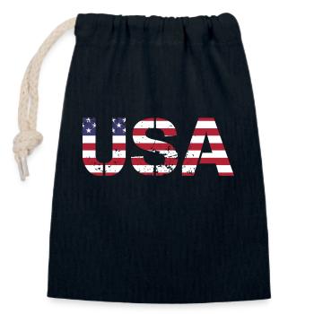 TEAM USA in Farben der amerikanischen Flagge Fahne - Verschließbarer Geschenkbeutel aus Baumwolle (14x20cm) - Navy - Vorne
