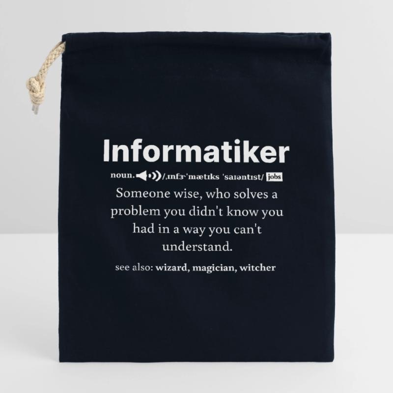 IT Informatics Computer Scientist Computer Work Gift Closable cotton gift bag (14x20cm)