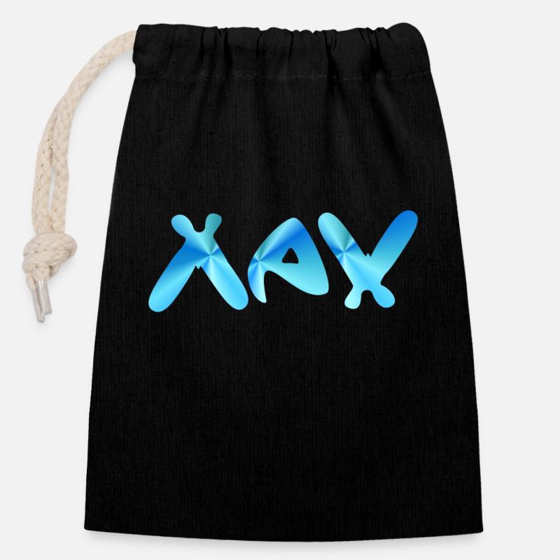 Max - Closable cotton gift bag (14x20cm) - black