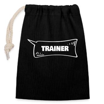 Speech Bubble Trainer - Closable cotton gift bag (14x20cm) - black - Front