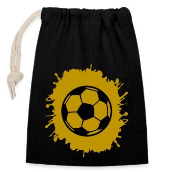 Splatter Football - Closable cotton gift bag (14x20cm) - black - Front