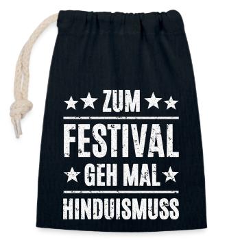 Hinduism Festival - Closable cotton gift bag (14x20cm) - navy - Front