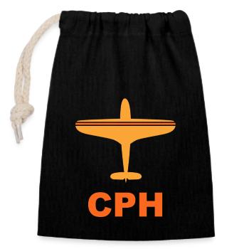 Flughafen Kopenhagen - CPH - Dänemark - Spotter - Verschließbarer Geschenkbeutel aus Baumwolle (14x20cm) - Schwarz - Vorne