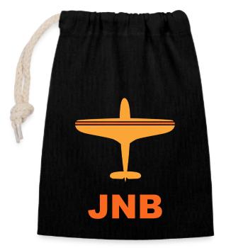 Johannesburg Airport - South Africa - Spotter - Closable cotton gift bag (14x20cm) - black - Front
