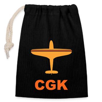 Jakarta Airport - CGK - Indonesia - Spotter - Closable cotton gift bag (14x20cm) - black - Front