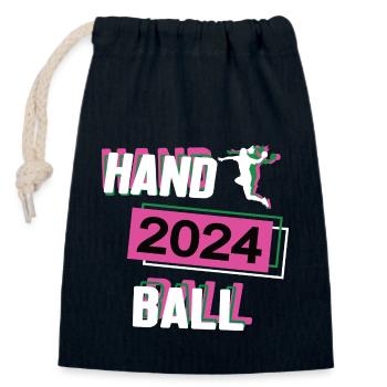 Handball 2024 Handballerin Handballspielerin - Verschließbarer Geschenkbeutel aus Baumwolle (14x20cm) - Navy - Vorne