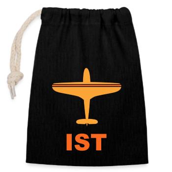 Istanbul Airport - Turkey - Spotter - Spotting - Closable cotton gift bag (14x20cm) - black - Front