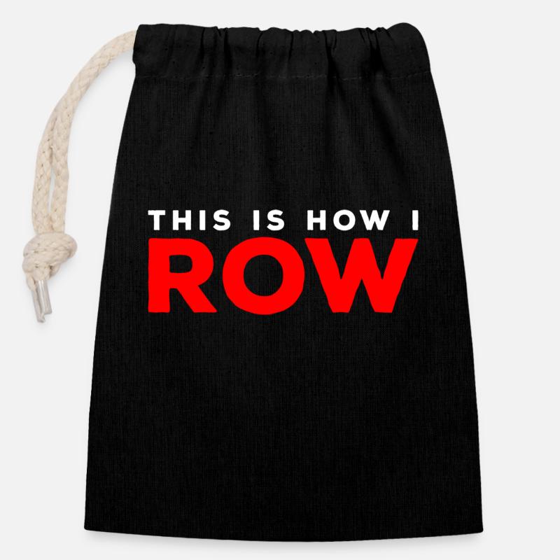 rowing machine weight training resistance - Closable cotton gift bag (14x20cm) - black