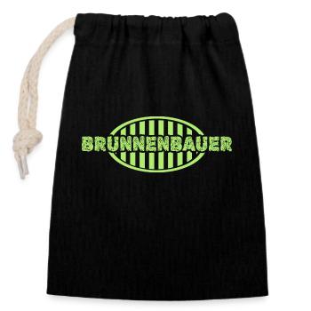 Job Well Builder - Closable cotton gift bag (14x20cm) - black - Front