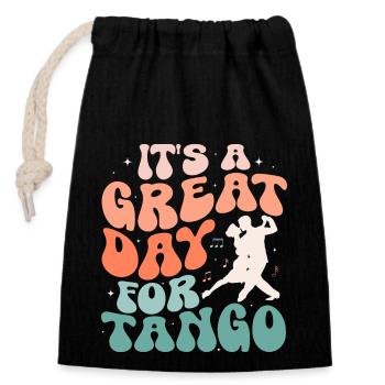 C’est un grand jour pour le tango Tango Danse Musique latine - Sac cadeau en coton avec cordon (14 x 20 cm) - noir - Devant