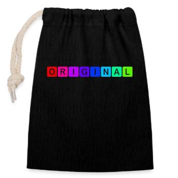 Original - Closable cotton gift bag (14x20cm) - black - Front