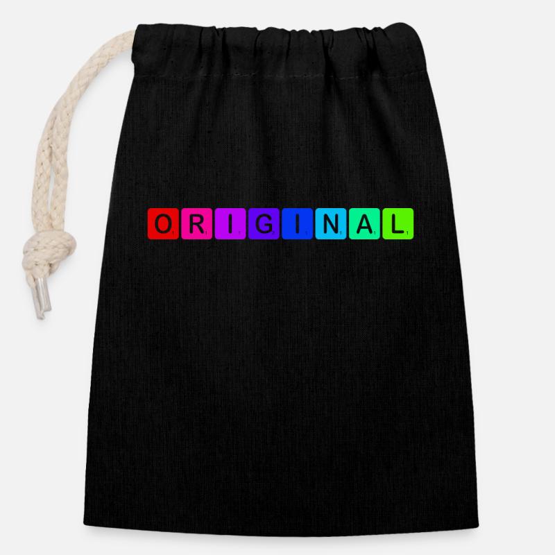 Original - Closable cotton gift bag (14x20cm) - black