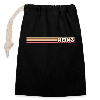 Style Heinz - Closable cotton gift bag (14x20cm) - black - Front