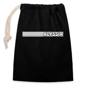 Style Alyssia - Closable cotton gift bag (14x20cm) - black - Front