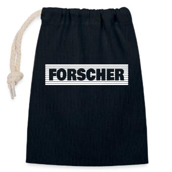Profession Researcher - Closable cotton gift bag (14x20cm) - navy - Front