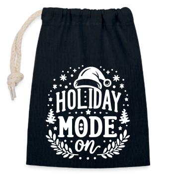 Holiday Mode On - Closable cotton gift bag (14x20cm) - navy - Front