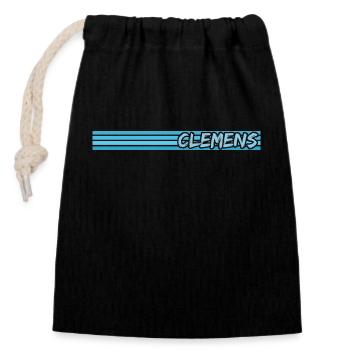 Clemens as Style - Closable cotton gift bag (14x20cm) - black - Front