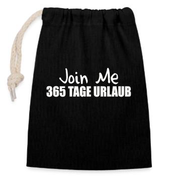 365 JOURS DE VACANCES - Sac cadeau en coton avec cordon (14 x 20 cm) - noir - Devant