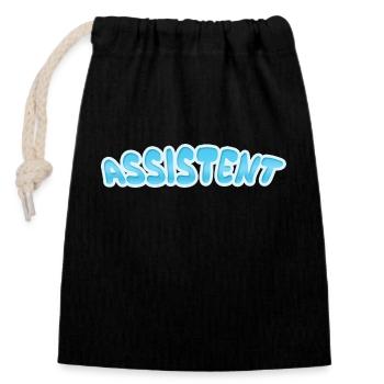 Gift for Assistant - Closable cotton gift bag (14x20cm) - black - Front
