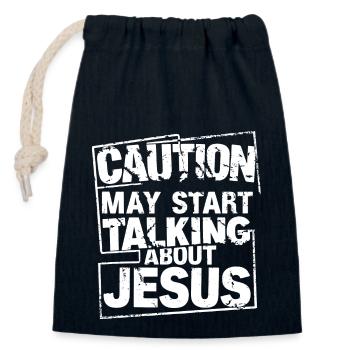 Your faith, your voice - Closable cotton gift bag (14x20cm) - navy - Front