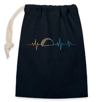 Heartbeat retro tacos - Closable cotton gift bag (14x20cm) - navy - Front