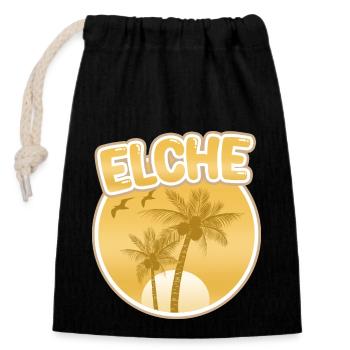 Vacances à Elche - Sac cadeau en coton avec cordon (14 x 20 cm) - noir - Devant