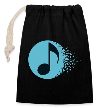 Melodische Burst-Note - Verschließbarer Geschenkbeutel aus Baumwolle (14x20cm) - Schwarz - Vorne