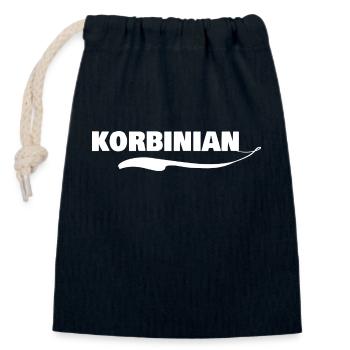 First name korbinian - Closable cotton gift bag (14x20cm) - navy - Front