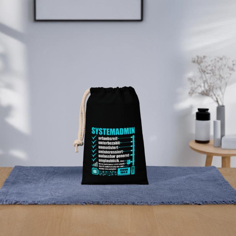Systemadministrator, IT-Support, Netzwerkadmin, PC Verschließbarer Geschenkbeutel aus Baumwolle (14x20cm)