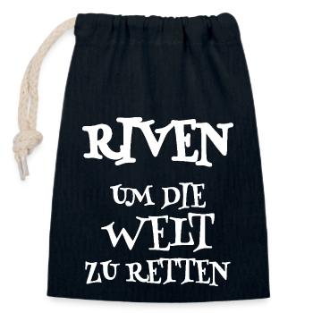Riven als Retter - Verschließbarer Geschenkbeutel aus Baumwolle (14x20cm) - Navy - Vorne