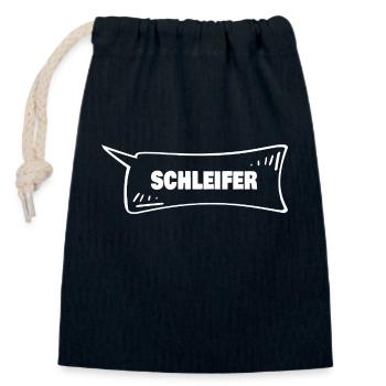 Speech Bubble Grinder - Closable cotton gift bag (14x20cm) - navy - Front