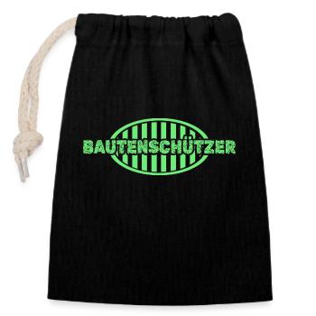 Job Building Protector - Closable cotton gift bag (14x20cm) - black - Front