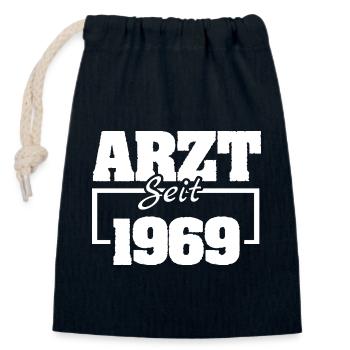 Médecin du travail 1969 - Sac cadeau en coton avec cordon (14 x 20 cm) - bleu marine - Devant
