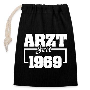 Occupational physician 1969 - Closable cotton gift bag (14x20cm) - black - Front
