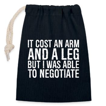it cost an arm and a leg but I was able negotiate - Closable cotton gift bag (14x20cm) - navy - Front