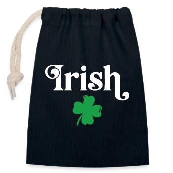 Irish - Closable cotton gift bag (14x20cm) - navy - Front