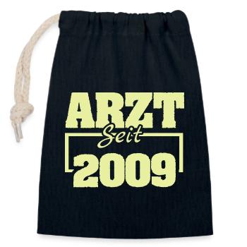 Arzt 2009 - Verschließbarer Geschenkbeutel aus Baumwolle (14x20cm) - Navy - Vorne
